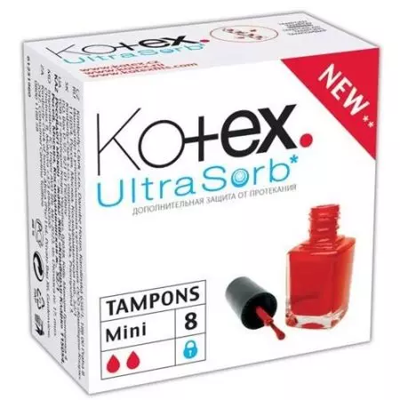 Kotex tamponai (19 nuotraukos): su aplikatoriumi ir be 