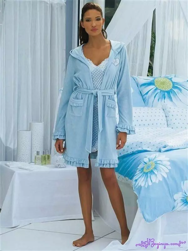 Pork robe 132 photos: female models 2021, from Turkey, bath, with embroidery, from lightweight Mahra 1626_107