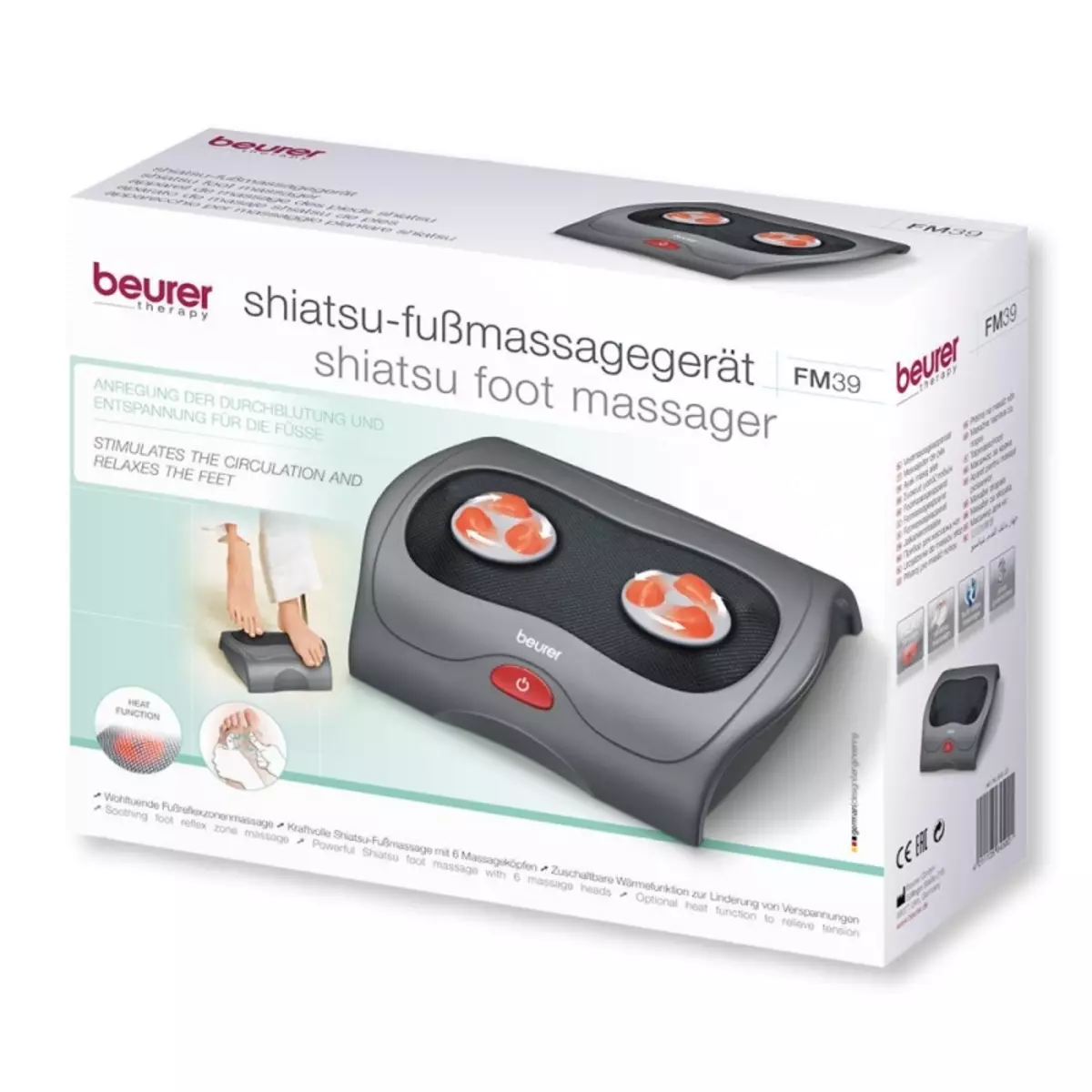Beurer Foot Massagers: FM39 e outros modelos, instruções para seu uso. Descrição do massageador branco elétrico 16305_11