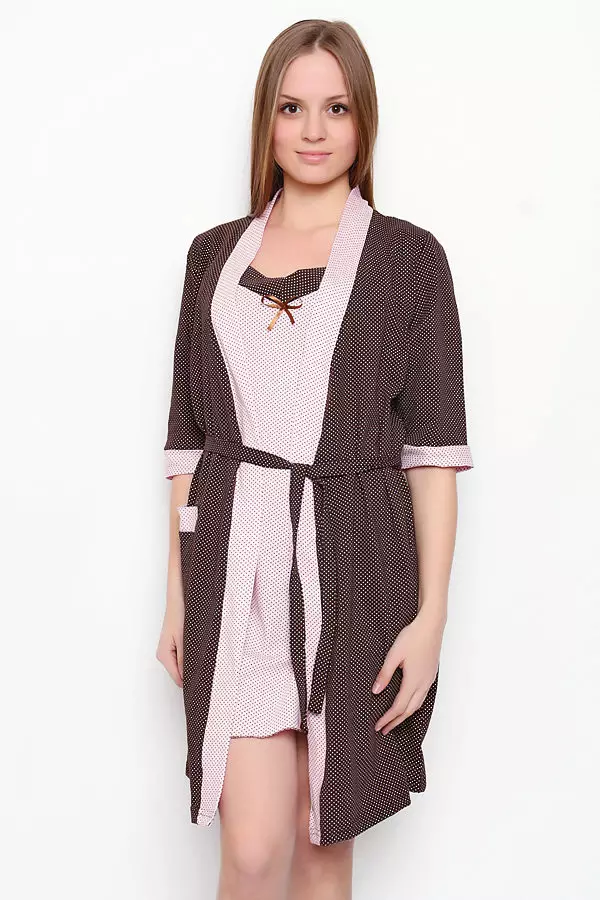 Set of bathrobe and shirt 64 photos: stylish night female models, for nursing mothers, knitted 1631_5