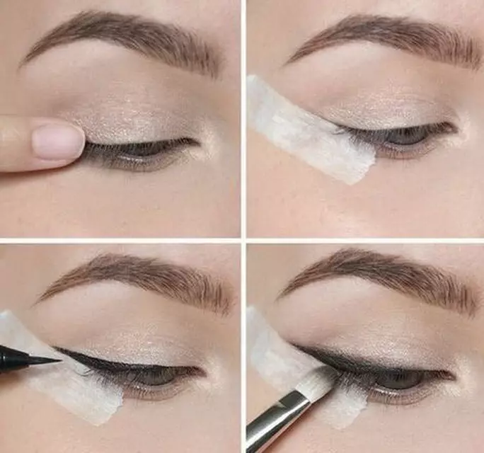 How to draw up arrow by eyeliner? 49 Photos How beginners to make arrows on the eyes of a liquid eyeliner? PEDIC DESCRIPTION OF TECHNOLOGY OF DOUBLE AND OTHER ARROW 16379_37