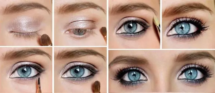 Makeup för blå ögon och ljushår: steg-för-steg smink för varje dag hemma, andra idéer 16393_16