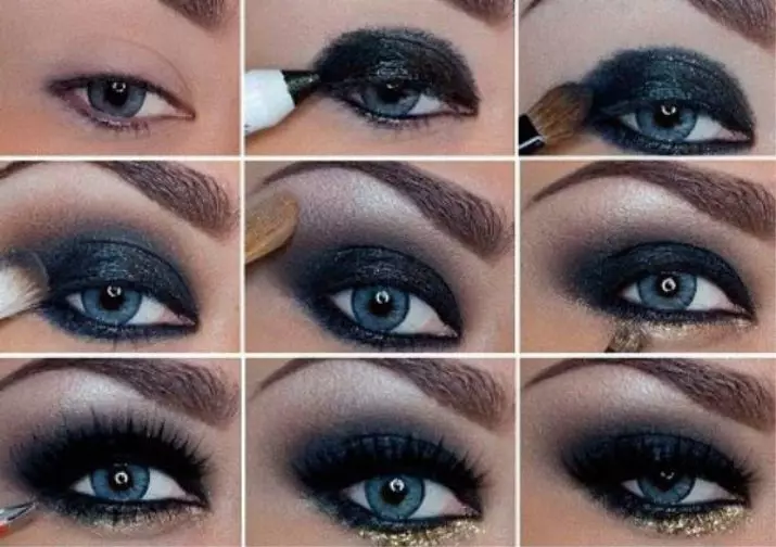 Makeup untuk mata ringan (38 foto): Ide kasual dan malam, prinsip dasar penciptaan, contoh-contoh indah 16394_36