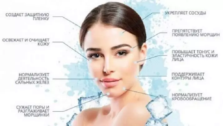 Kenmerken van ijswassing: de voordelen en schade van wassen in de ochtend voor het gezicht. IJsblokjes met kamille en andere recepten 16500_10