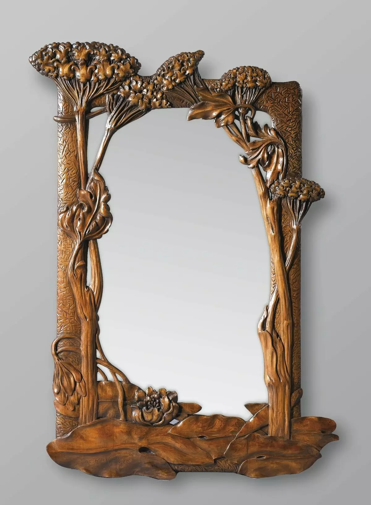 नक्काशीदार फ्रेम के साथ दर्पण: लिंडेन और प्लाईवुड से लकड़ी के फ्रेम, थ्रेड के साथ अन्य लकड़ी के फ्रेम 16524_29