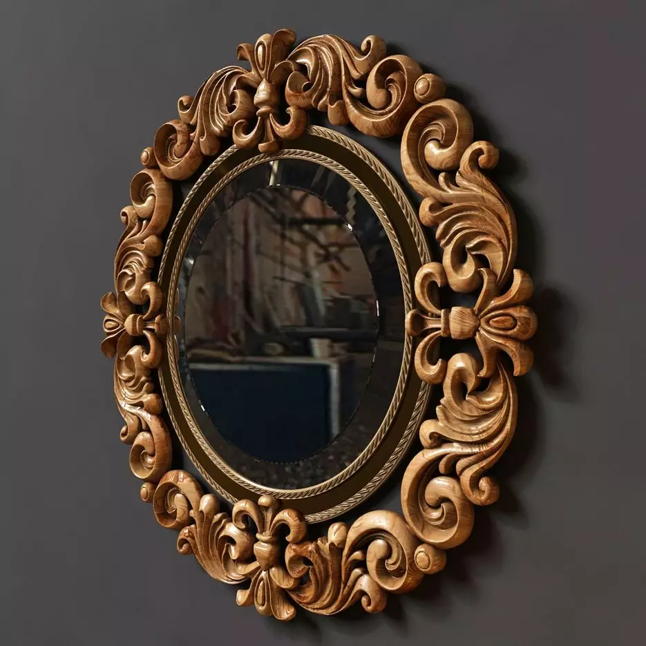 Огледала со врежани рамки: дрвени рамки од Линден и иверица, други дрвени рамки со нишка 16524_9