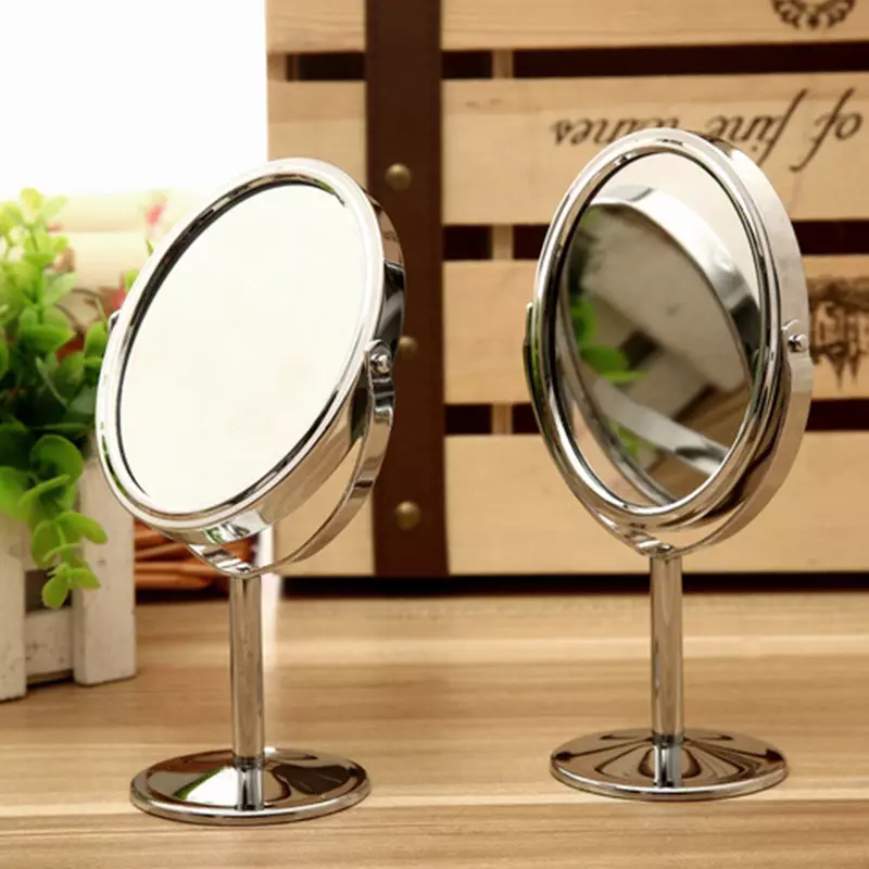 Vergrootsmelk cosmetische spiegel (29 foto's): tafelproducten met toenemende en dubbelzijdige zakvergrotingsmodellen voor make-up 16530_11