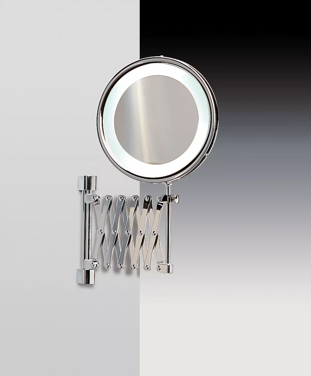 Cermin dinding untuk solek yang diserlahkan (19 foto): Pilih model dua hala kosmetik dengan peningkatan 16534_8