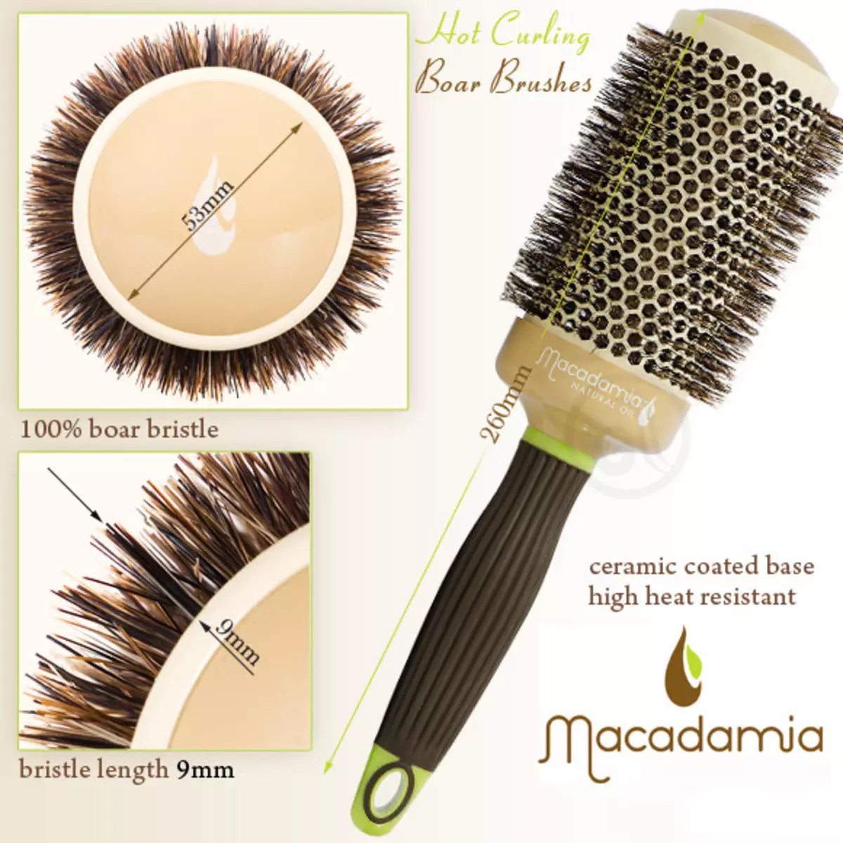 Macadamia tarak (20 fotoğraf): Macadamia modelleri, disentangling saç, macadamia yağı, değerlendirme ile 16563_6
