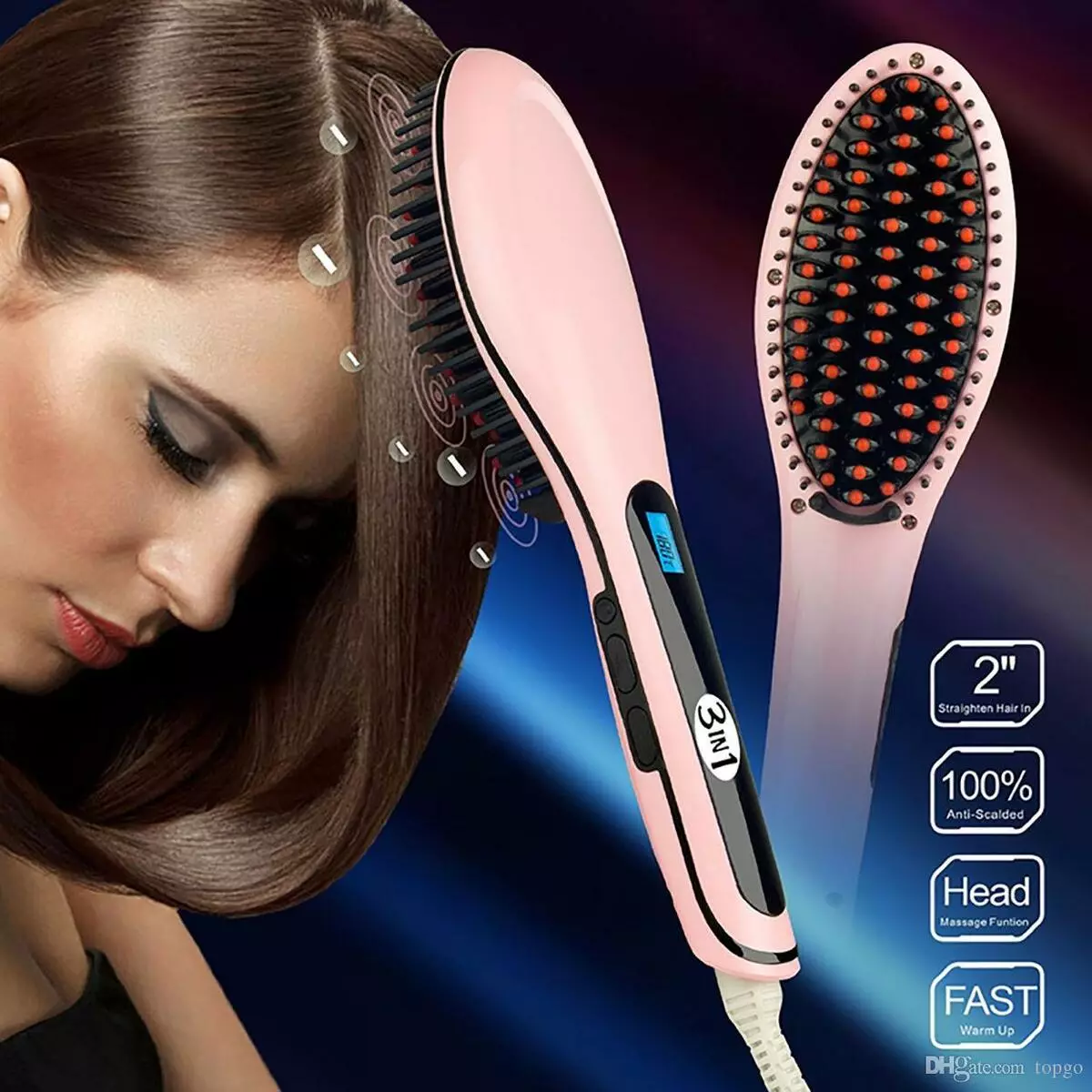 Comb-rectifier (37 foto): pelurus rambut cepat elektrik untuk pelurus rambut, ulasan benjolan besi 16566_18