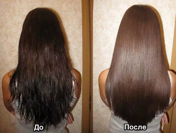 Vor- und Nachteile des Keratin-Haares: Ist es gesundheitsschädlich keratin? Was ist das nützlich? Soll ich das Verfahren machen? 16611_27