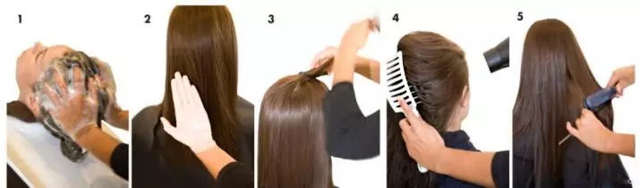 Keratin Hair သည်အိမ်တွင်ဖြောင့်ဖြောင့်ဖြောင့်ဖြောင့်ခြင်း - အိမ်တွင်မည်သို့ပြုလုပ်ရမည်နည်း။ ရိုးရှင်းသောချက်ပြုတ်နည်းများ။ ဒီအတွက်ဘာလိုအပ်သလဲ။ 16616_28