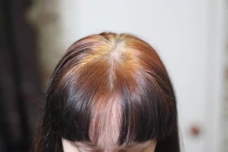 Saçı temiz veya kirli bir kafaya boyayın? Hangi saçları boya uygulamak için daha iyidir? Boyamadan önce kafanı yıkamak gerekli mi? Yağlı saçı boyamak mümkün mü? 16676_15