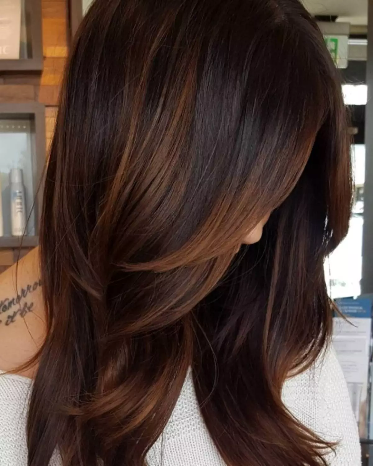 Krāsošana Shimmer uz tumši matiem (26 fotogrāfijas): matu krāsošanas tehnoloģija brunetes 16683_5
