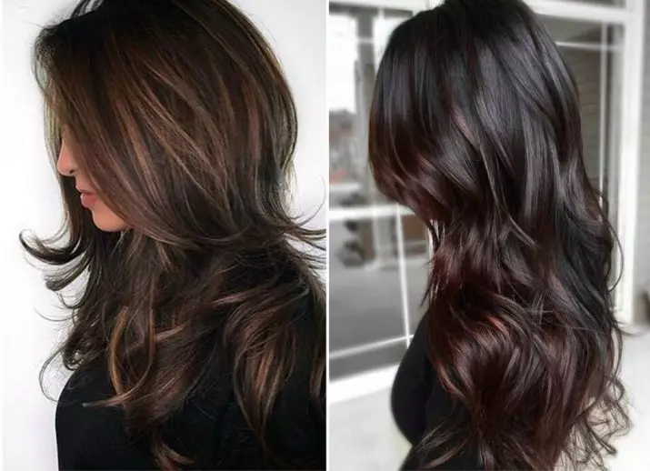 Airtouch farbenie na tmavých vlasoch (57 fotografií): Aké odtiene sú vhodné pre brunetky? Technika vykonávajúce krátke vlasy a kučery strednej dĺžky 16696_2