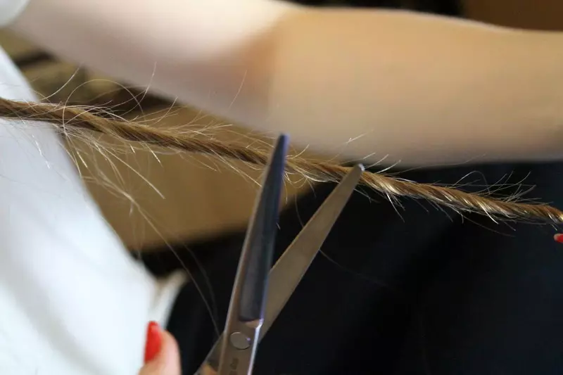 Polerowanie do włosów w domu: jak niezależnie polerować włosy nożyczkami lub maszyną do pisania w domu? 16772_32
