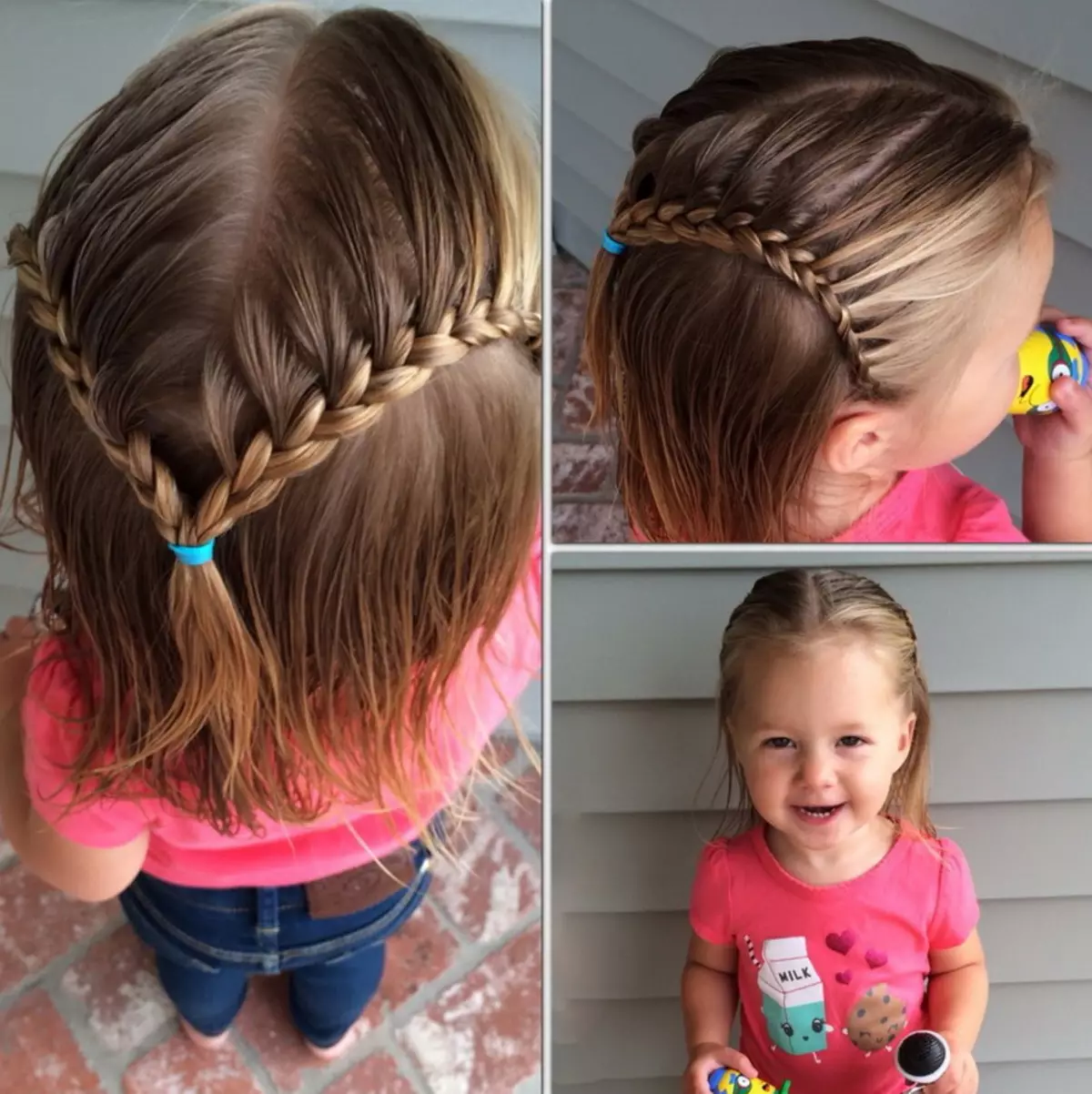 女孩短发的发型（67张照片）：美丽的儿童发型在家，在家里的液体头发，发型在小孩的卡拉上 16793_23