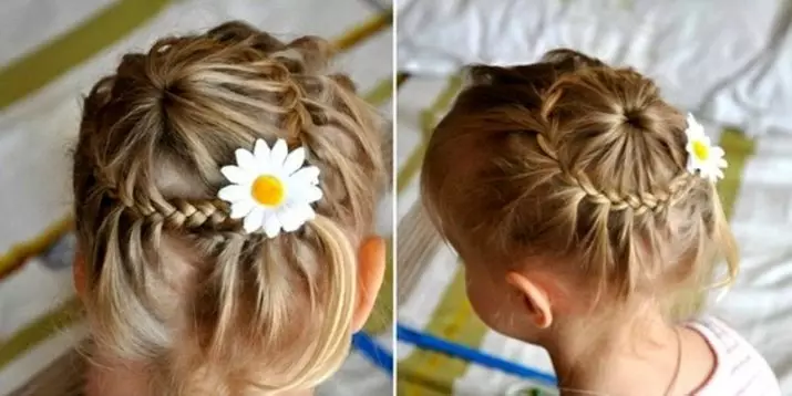 Frisurer til kort hår til piger (67 billeder): Smukke børns frisurer til flydende hår hjemme, frisurer på en Kara til små børn 16793_25