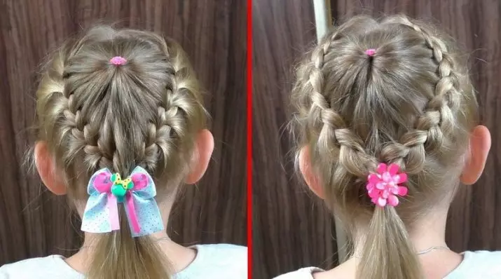 Peiteados para cabelos curtos para nenas (67 fotos): Peiteados de nenos fermosos para cabelos líquidos na casa, peiteados nun kara para nenos pequenos 16793_38