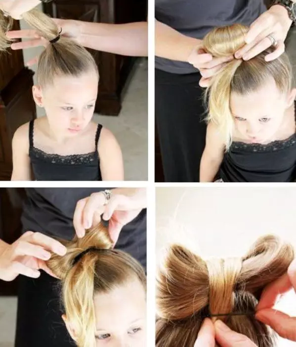 Fryzury na krótkie włosy dla dziewczyn (67 zdjęć): piękne fryzury dla dzieci do płynnych włosów w domu, fryzury na Kara dla małych dzieci 16793_47