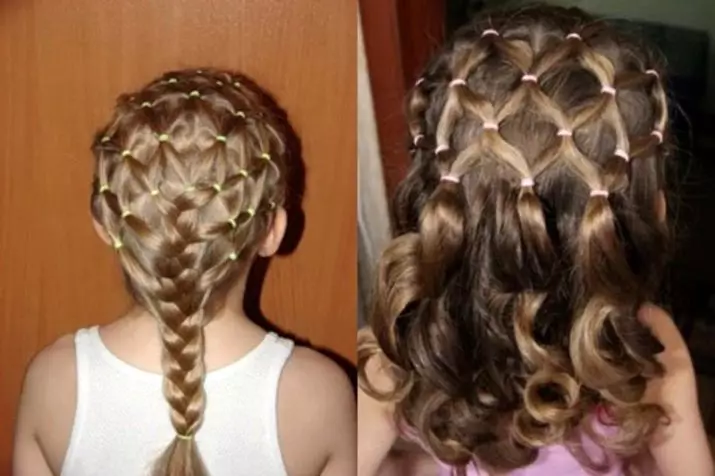 Penteados para cabelos curtos para meninas (67 fotos): penteados infantis bonitos para cabelos líquidos em casa, penteados em um kara para crianças pequenas 16793_66