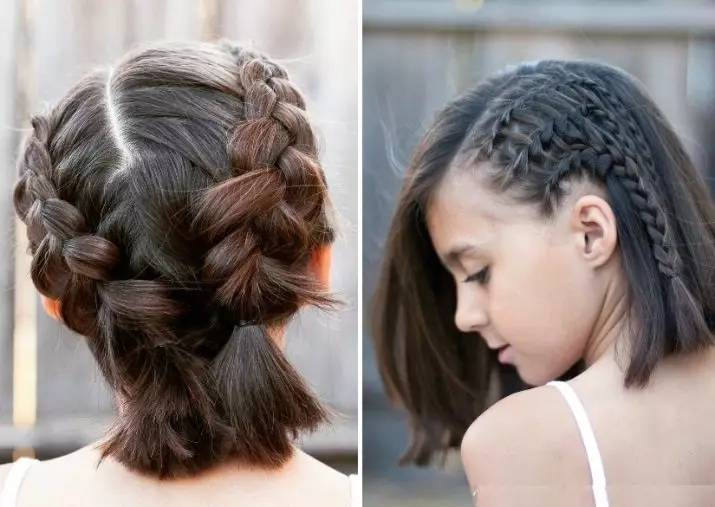 Frisurer til kort hår til piger (67 billeder): Smukke børns frisurer til flydende hår hjemme, frisurer på en Kara til små børn 16793_67