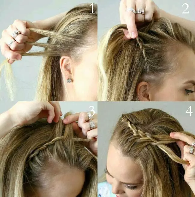 Cuspir ao redor da cabeza para as nenas (26 fotos): como trenzar a pigtail do bebé ao redor da cabeza. Trenzas circulares 16800_21