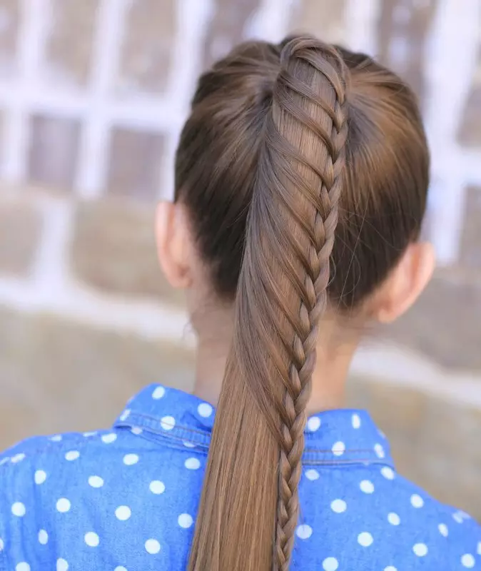 Könnyű és gyönyörű frizurák a lányok számára az iskolába 5 perc alatt (97 fotók): Hogyan készítsünk egy egyszerű frizura saját kezével a stádiumokban? Könnyebb iskolai lehetőségek 16808_42