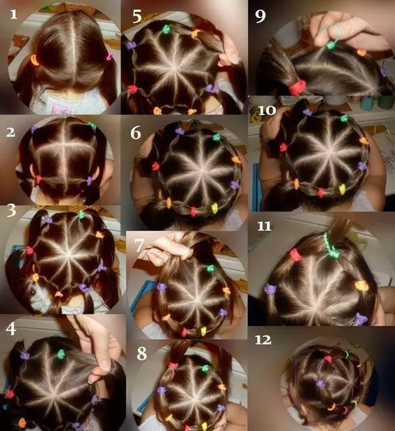Hairstyles for girls (90 ფოტო): როგორ გააკეთოს ლამაზი და ციცაბო hairstyles ბავშვებისთვის? ყველაზე მაგარი პარამეტრები ბავშვთა hairstyles ერთად ribbons და სხვა აქსესუარები ეტაპობრივად 16809_17