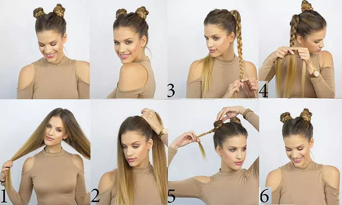 Hairstyles for girls (90 ფოტო): როგორ გააკეთოს ლამაზი და ციცაბო hairstyles ბავშვებისთვის? ყველაზე მაგარი პარამეტრები ბავშვთა hairstyles ერთად ribbons და სხვა აქსესუარები ეტაპობრივად 16809_22