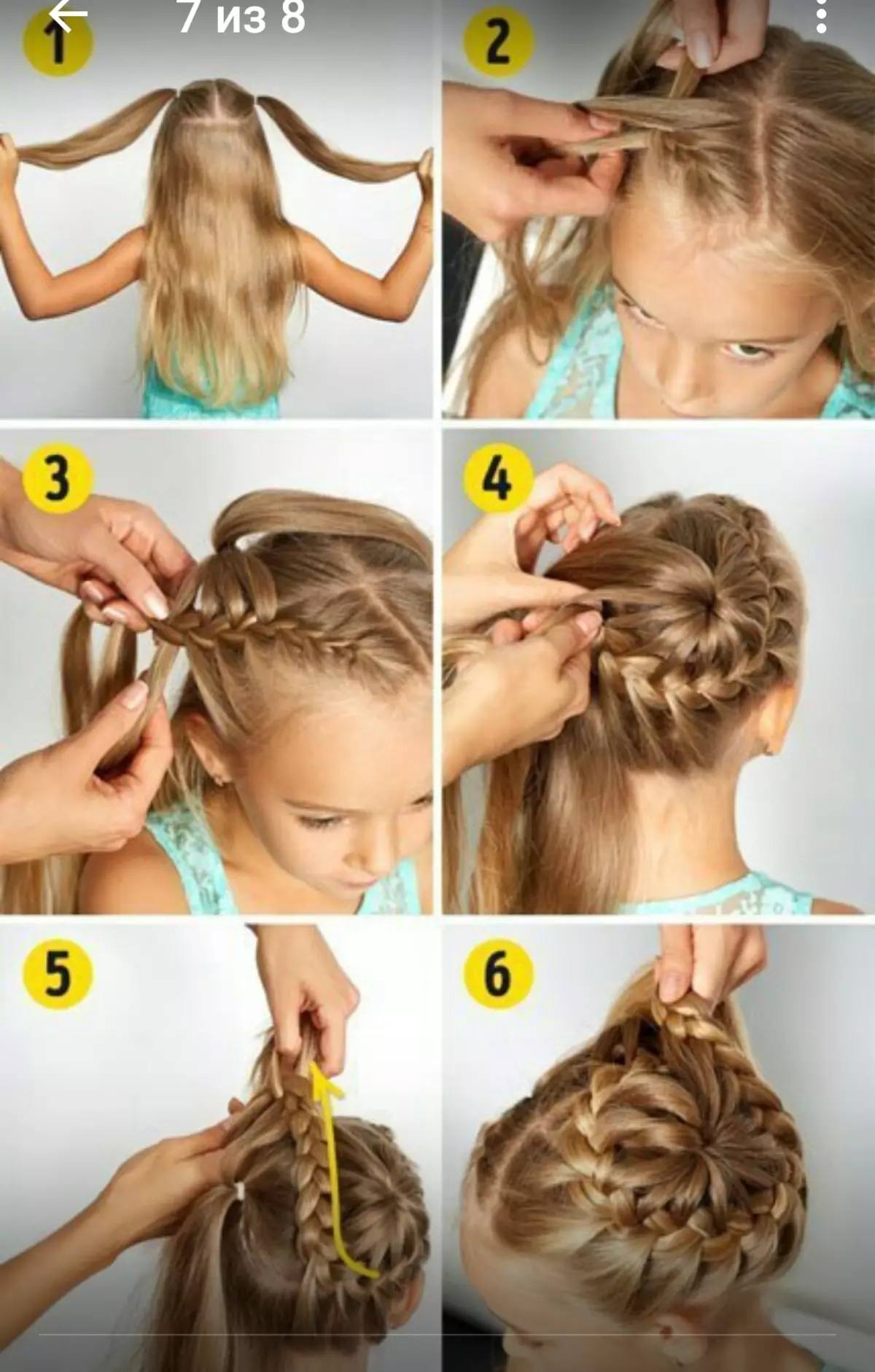 Hairstyles for girls (90 ფოტო): როგორ გააკეთოს ლამაზი და ციცაბო hairstyles ბავშვებისთვის? ყველაზე მაგარი პარამეტრები ბავშვთა hairstyles ერთად ribbons და სხვა აქსესუარები ეტაპობრივად 16809_39