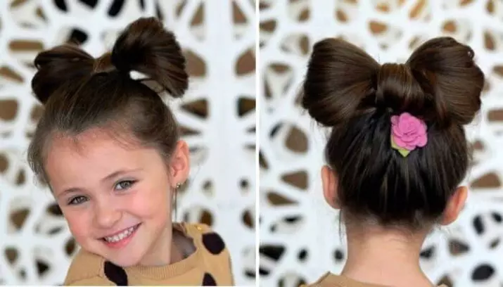Hairstyles for girls (90 ფოტო): როგორ გააკეთოს ლამაზი და ციცაბო hairstyles ბავშვებისთვის? ყველაზე მაგარი პარამეტრები ბავშვთა hairstyles ერთად ribbons და სხვა აქსესუარები ეტაპობრივად 16809_61