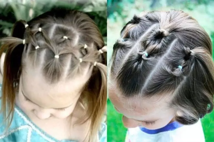 თმის ვარცხნილობა გოგონებისათვის ყოველდღე (74 ფოტო): ჩადება ბავშვთა მარტივი ლამაზი შემთხვევითი hairstyles გოგონების 6, 8 და 14 წლის განმავლობაში 5 წუთში 16810_62