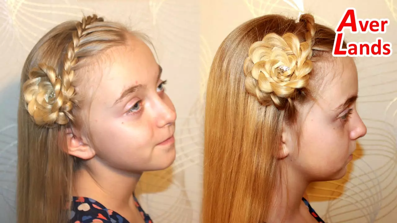 Peiteados para nenas para cabelos curtos en xardín de infancia: facer peiteados infantís, ideas e consellos sobre o deseño 16812_23