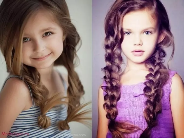 Peinados de moda para niñas (65 fotos): ¿Cómo hacer los peinados de los niños más elegantes para niños de 5, 6 y 8 años? Características de la dirección de la moda en los peinados de los niños. 16814_23