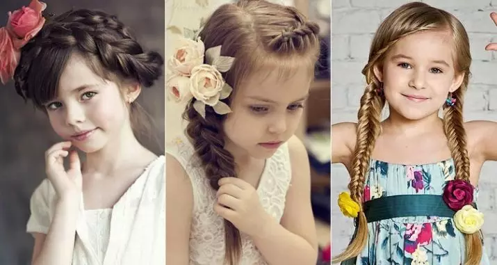 女孩的发型10岁（78张）：长，中和短发2021的美丽和轻型发型，儿童陡峭的发型才能自己做 16815_74