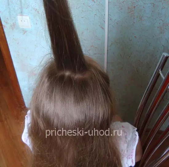 Gaya rambut karo Gosip kanggo bocah-bocah wadon (64 foto): Gaya rambut bocah nggunakake band karet cilik, pilihan sing apik kanggo bocah wadon sing dawa lan cendhak 16816_32