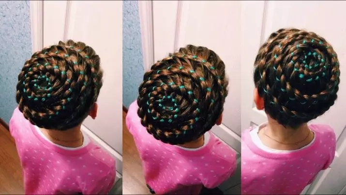 女の子のための噂を持つヘアスタイル（64写真）：小さなゴムバンドを使った子供のヘアスタイル、長く短い髪の女の子のための美しい選択肢 16816_57