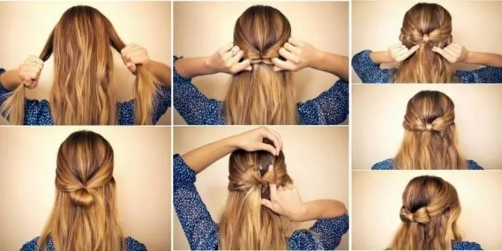 Hairstyle-Bow- ը աղջկա համար. Ինչպես քայլ առ քայլ երկար մազերի մեջ աղեղ պատրաստելու համար: Գեղեցիկ մանկական սանրվածքների օրինակներ 16832_25