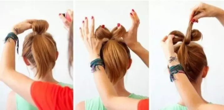 ヘアスタイル - 女の子のための弓：子供に長い髪の弓を作るためにステップバイステップの方法は？美しい子供のヘアスタイルの例 16832_30