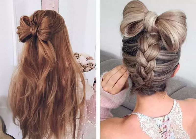 Hairstyle-Bow για το κορίτσι: Πώς να βήμα προς βήμα για να κάνετε ένα τόξο μακριά μαλλιά σε ένα παιδί; Παραδείγματα όμορφων χτενισμάτων των παιδιών 16832_38