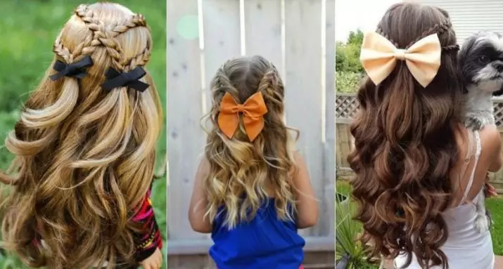 Hairstyles με τόξα για κορίτσια (35 φωτογραφίες): Κάνουμε τα χτενίσματα των παιδιών με δύο τόξα για παιδιά με μακριά και κοντά μαλλιά 16843_24