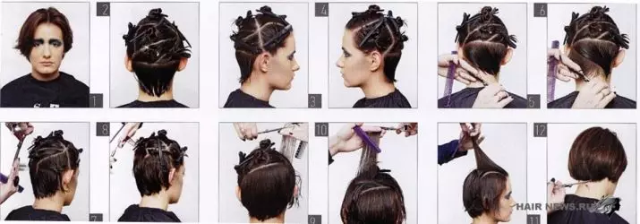 Garīgs bobs bez sprādzēm (42 fotoattēli): matu griezums, lai pagarinātu meitenes ar gariem matiem un matu vidē, uzlikšanas frizūras 16859_21
