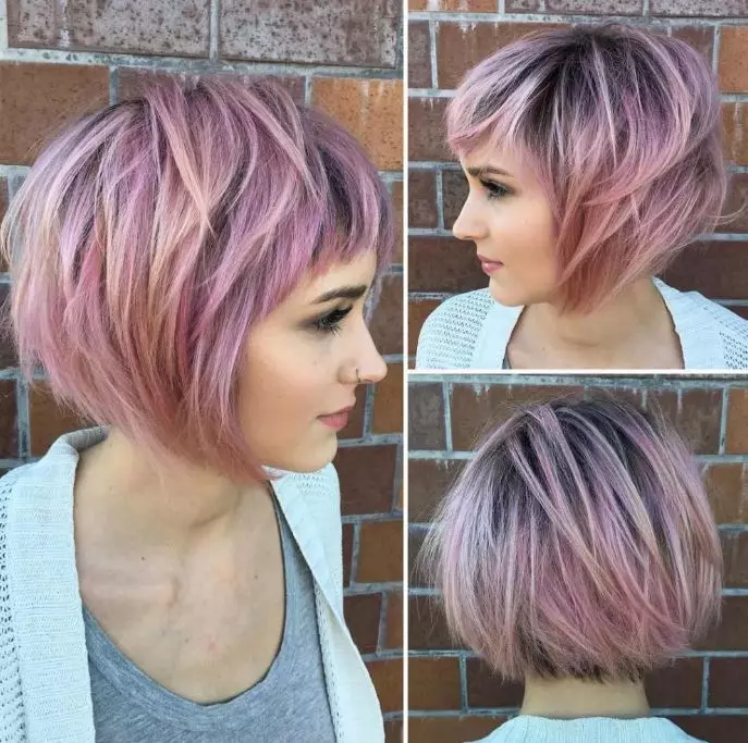 Graduated Bob Care (47 photos): Features Hairstyles. Who suits a short haircut? How to choose a bang? 16863_46