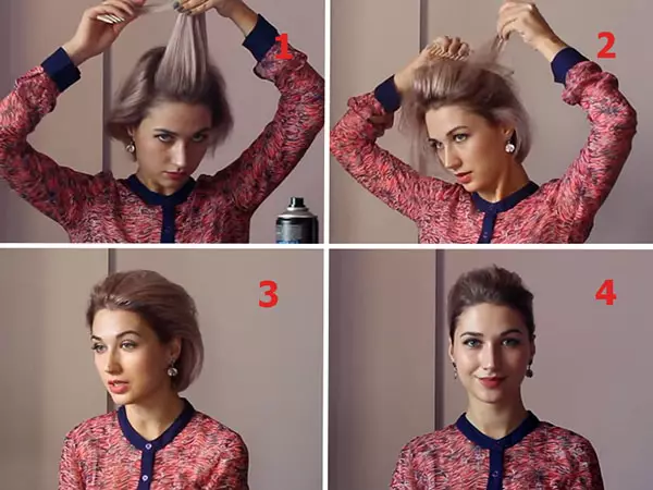 Peinados para la plaza corta (36 fotos): características de planchar el pelo con sus propias manos en casa. ¿Cómo hacer un paquete y otros peinados cotidianos? 16907_20