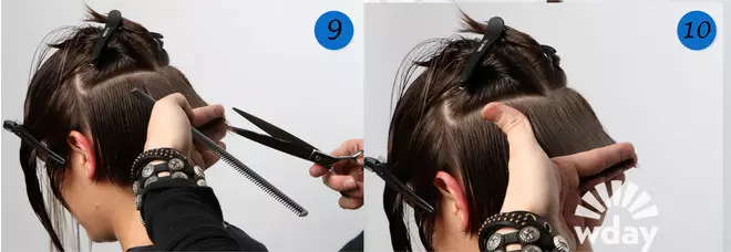 Para el cuidado de cabello fino (44 fotos): peinados con flequillo o sin, Kain para el pelo raro y gruesa 16926_4