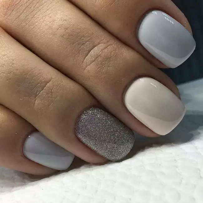 Gel lacquer kanggo kuku cendhek (138 photos): manicure ayu, fitur saka jangkoan kuku cilik, desain karo prasaja utawa drawing asli 16987_59