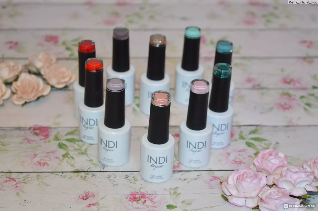 Indi Gel Varnish (54 사진) : 팔레트의 컬러 룸, Laque 라인의 특징, 마스터 리뷰 16994_15