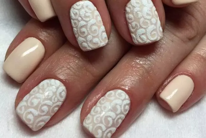 Manicura suave Shellac (36 fotos): tons pastel nas uñas. Beige, Rosa e outros tons brillantes no deseño de manicura 17002_29