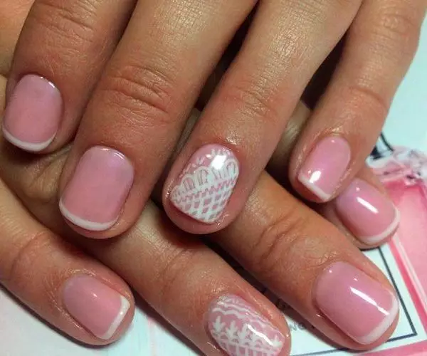 Manicura suave Shellac (36 fotos): tons pastel nas uñas. Beige, Rosa e outros tons brillantes no deseño de manicura 17002_5